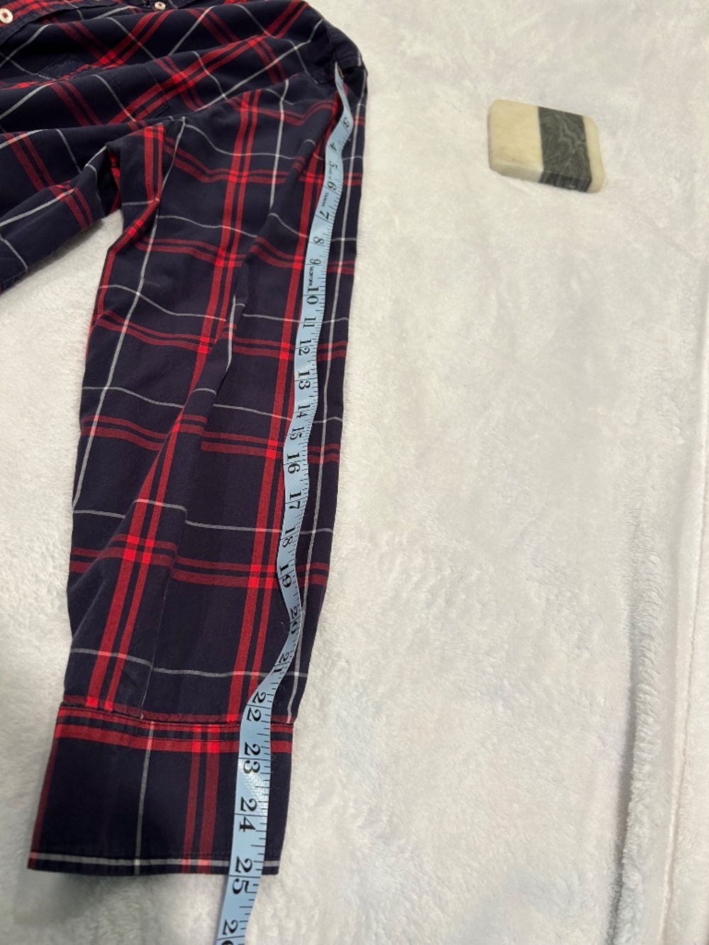 American Eagle Mens XXL Red/Blue Plaid Button Down Prep Fit Casual - Picture 8 of 8